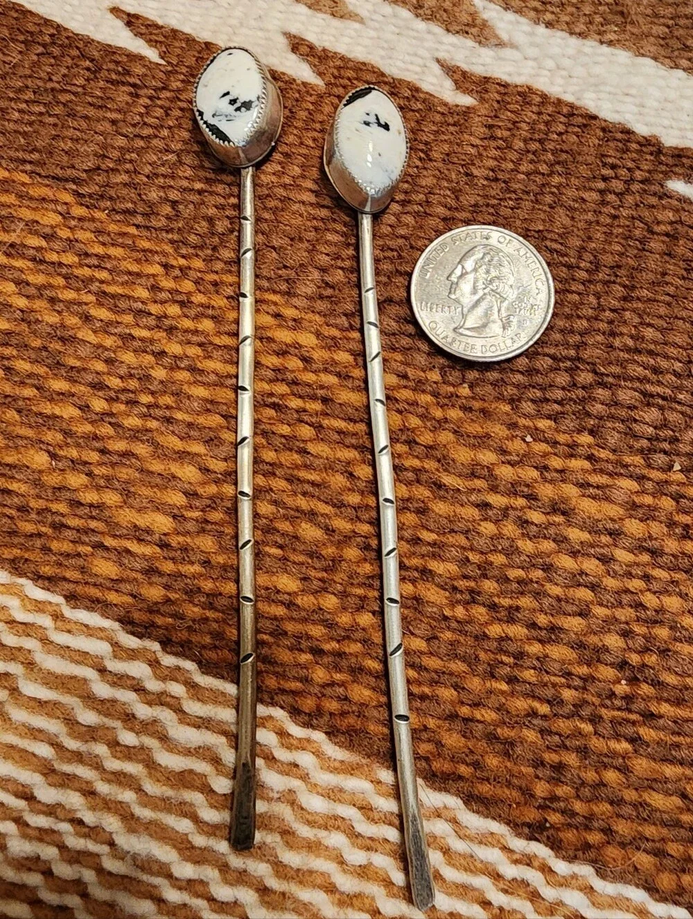 White Buffalo Artisan Made Hair Pins (2)